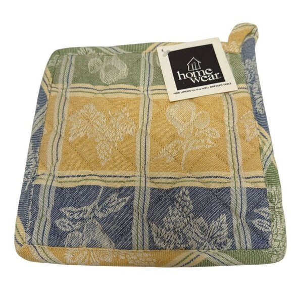 French Country Dish Towels and Potholders 4pc Set Yellow Tapestry 100% Cotton Ho - Picture 7 of 11